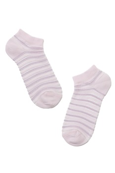 Sosete scurte de bumbac cu model dungat, Conte Elegant ACTIVE 123, Roz deschis Sosete scurte de bumbac cu model dungat, Conte Elegant ACTIVE 123, Roz deschis