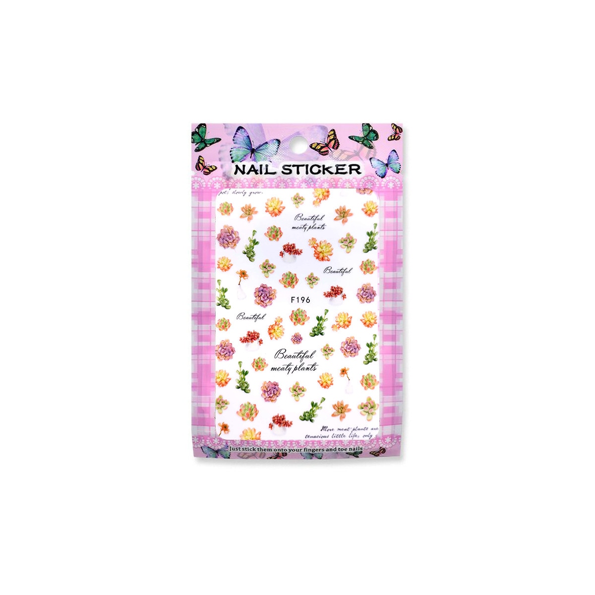 Stickere autoadezive pentru unghii, MoonbasaNails, Model floral F196