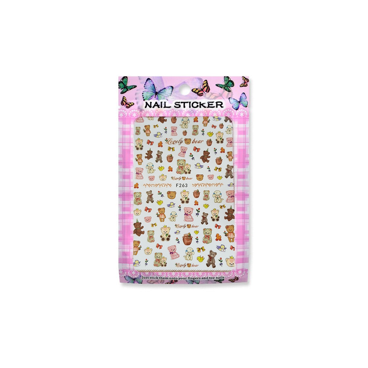 Stickere autoadezive pentru unghii, MoonbasaNails, Model ursuleti F263