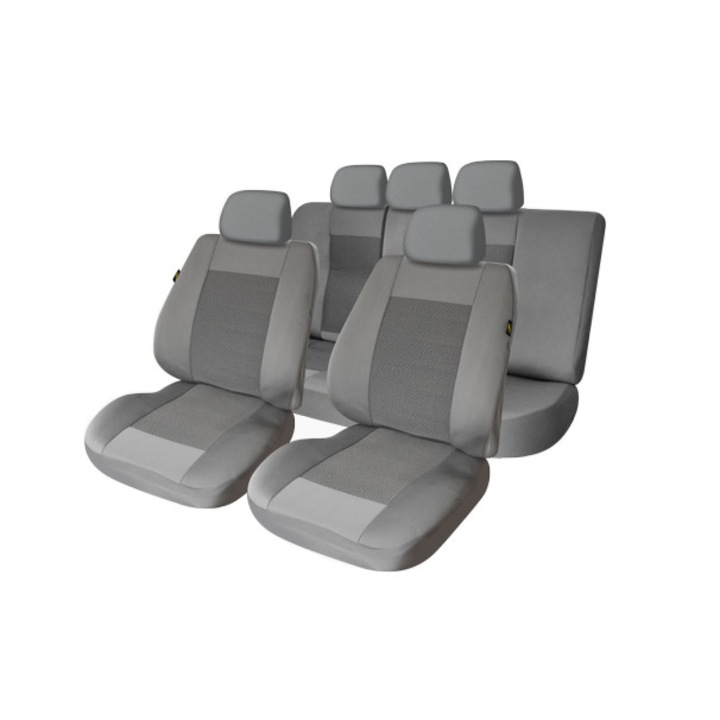 Универсални калъфи за столчета за кола, SMARTIC®, Lux Edition, текстилен материал, 11 части, сиво-UMB3
