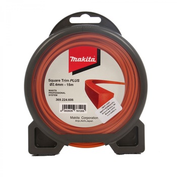 Fir motocoasa Makita Plus 369224606, profil patrat, PVC, 2.4 mm x 15 m Fir motocoasa Makita Plus 369224606, profil patrat, PVC, 2.4 mm x 15 m