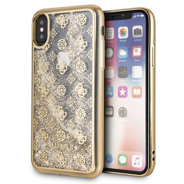 Husa iPhone X / XS Guess Peony Liquid Glitter