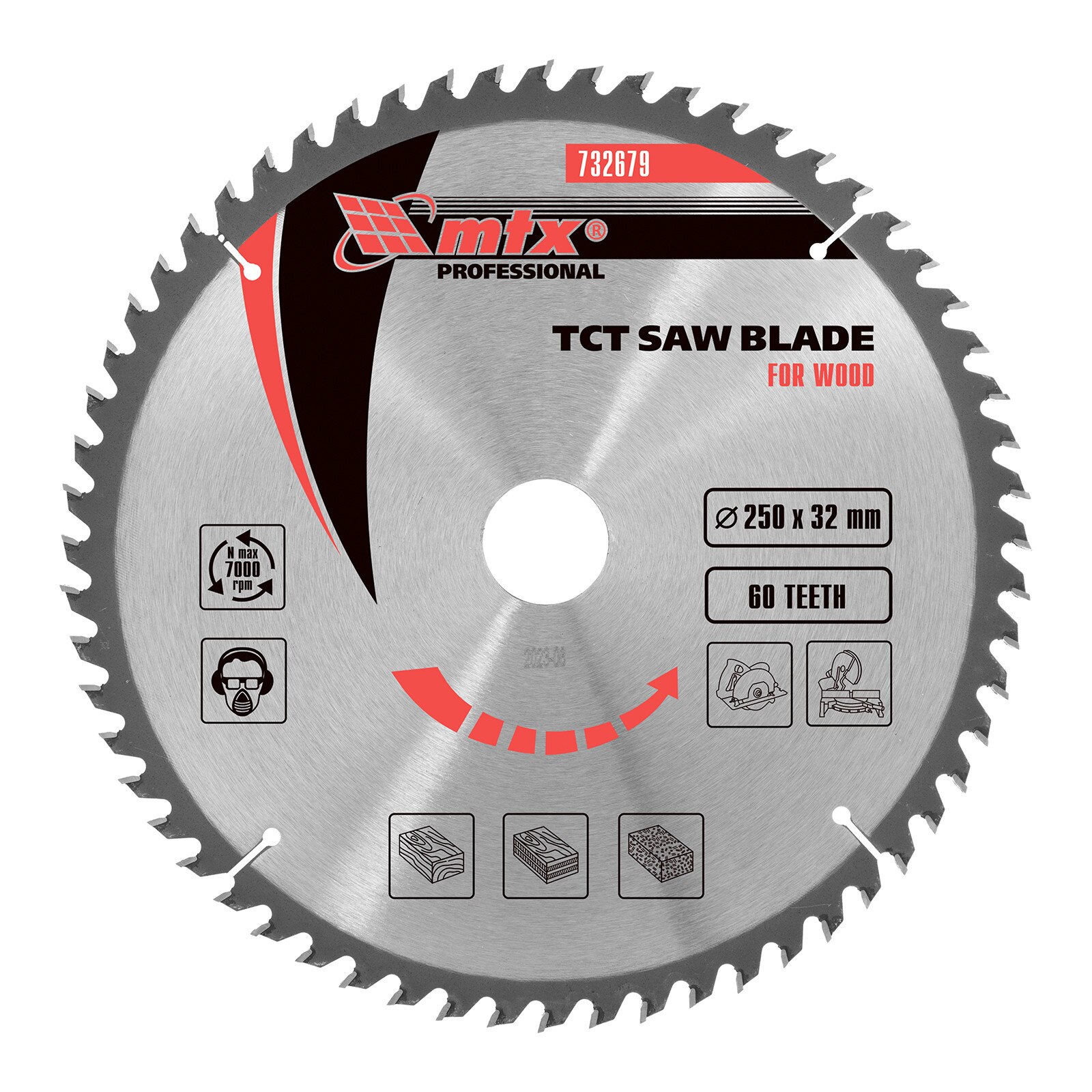 Disc taiat lemne, 250 х 32 mm, 60 dinti, MTX PROFESSIONAL - eMAG.ro