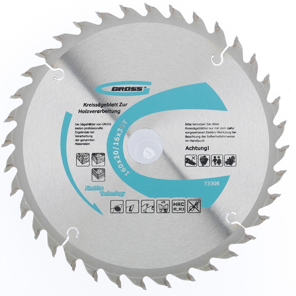 Disc taiat lemne, 160 x 20/16 x 36Т , GROSS