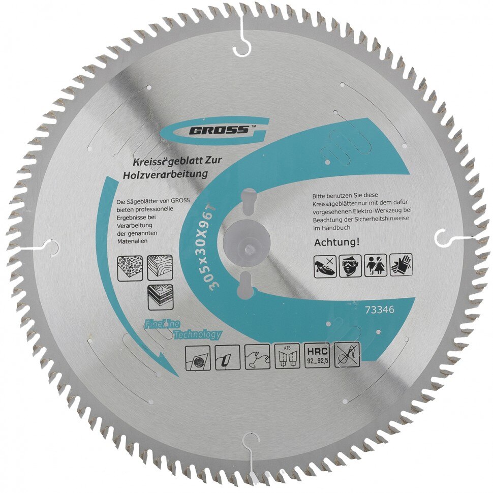 Disc taiat lemne, 305 х 30 x 96T, GROSS