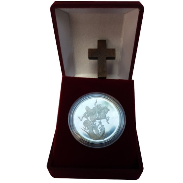 Монета от чисто сребро Свети Георги Победоносец Rusalia, 32.6 мм, 16 гр., проба на среброто Ag 999.9