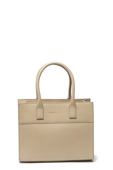 Emporio Armani, geanta de piele peliculizata, cu bareta pentru umar, Grej Emporio Armani, geanta de piele peliculizata, cu bareta pentru umar, Grej