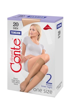 Sosete lungi 3/4 Lycra, Conte Elegant Tension 20 Den, Negru, 36-39 (2 perechi) Sosete lungi 3/4 Lycra, Conte Elegant Tension 20 Den, Negru, 36-39 (2 perechi)