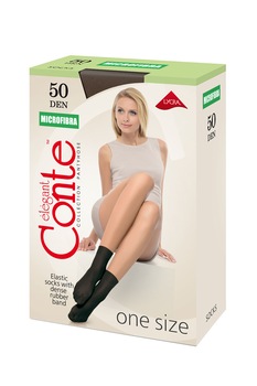 Sosete scurte 1/2 poliamida, Conte Elegant Microfibra 50 Den, Negru, 36-39 Sosete scurte 1/2 poliamida, Conte Elegant Microfibra 50 Den, Negru, 36-39