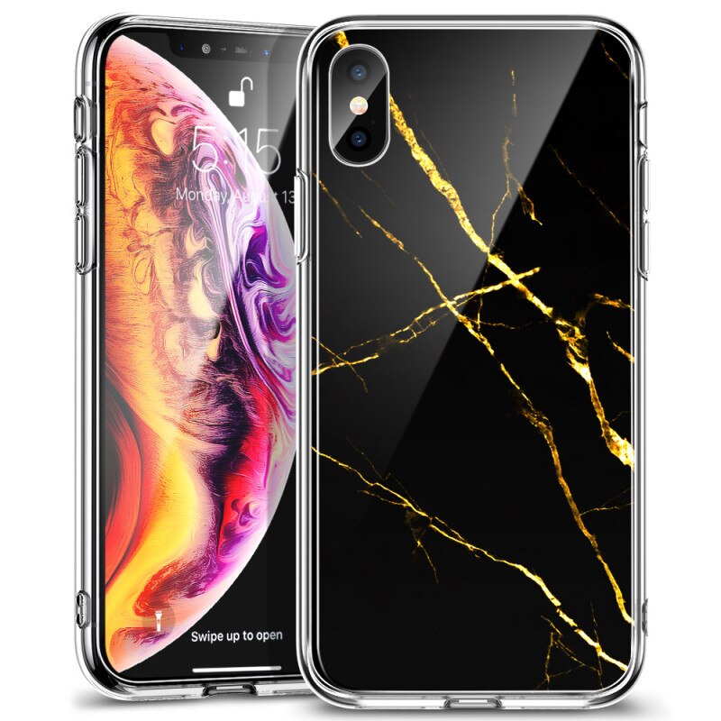 Carcasa ESR Mimic-Marble iPhone XS / X, Black