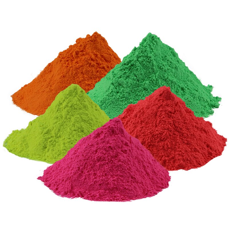 Set 5 culori pudra Neon UV Holi, ProCart, 100gr/culoare