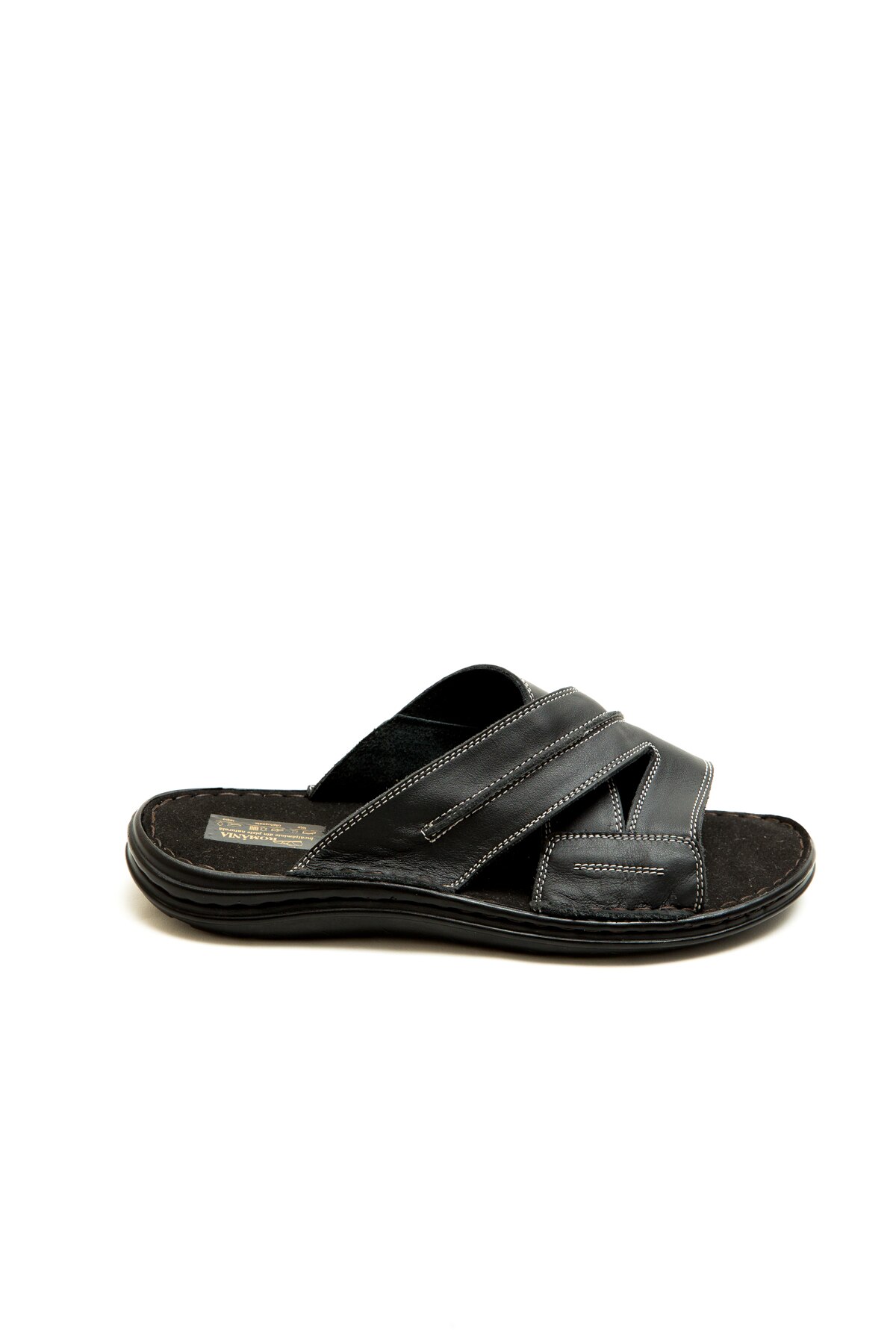 Saboti piele barbati 111, Negru