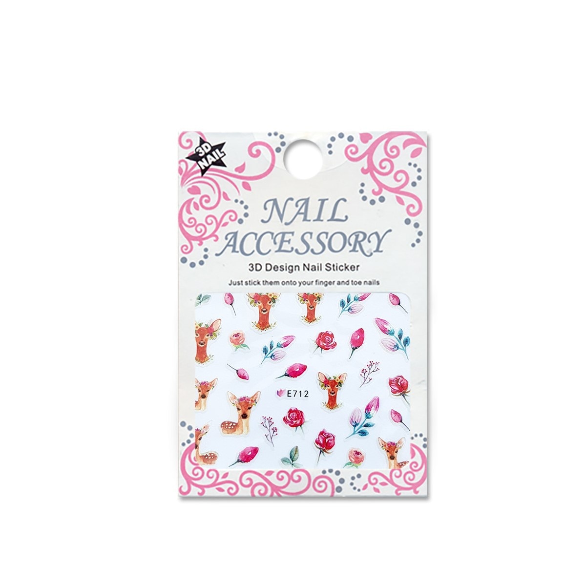 Decoratiuni cu efect acrilic 3D, MoonbasaNails, E71, Multicolor