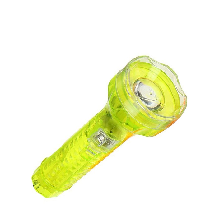 Sárga led zseblámpa, elemekkel együtt