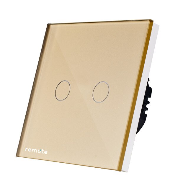 Intrerupator Wifi Switch Double , auriu , sticla