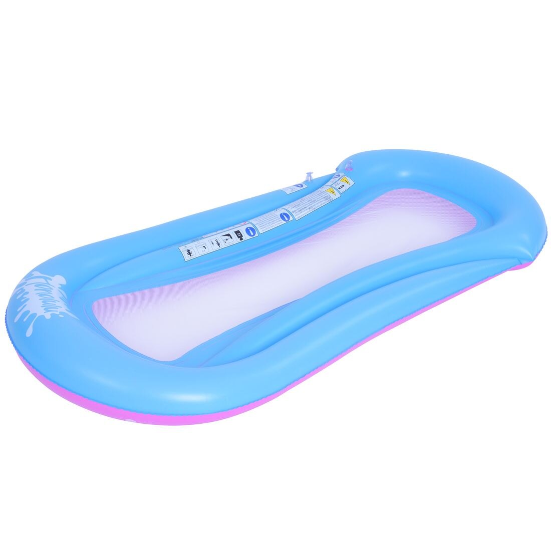 Saltea dreptunghiulara Honolulu Mesh Mat Jilong, Dimensiuni 173 x 81 x 16 cm, Albastra/Roz