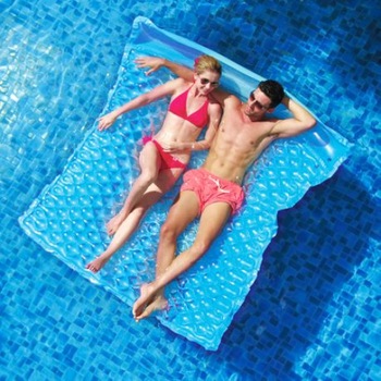 Saltea de apa pentru plaja/piscina gonflabila dubla Wave Mat Jilong, Dimensiuni 170 x 165 x 15 cm, Albastra Saltea de apa pentru plaja/piscina gonflabila dubla Wave Mat Jilong, Dimensiuni 170 x 165 x 15 cm, Albastra