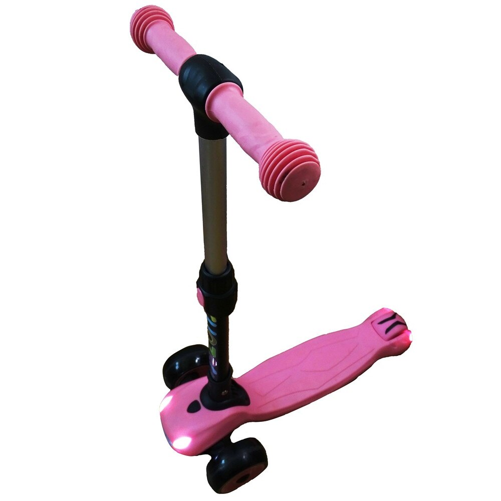 Trotineta pentru Copii, Pliabila, cu Lumini si Cantece, Roz