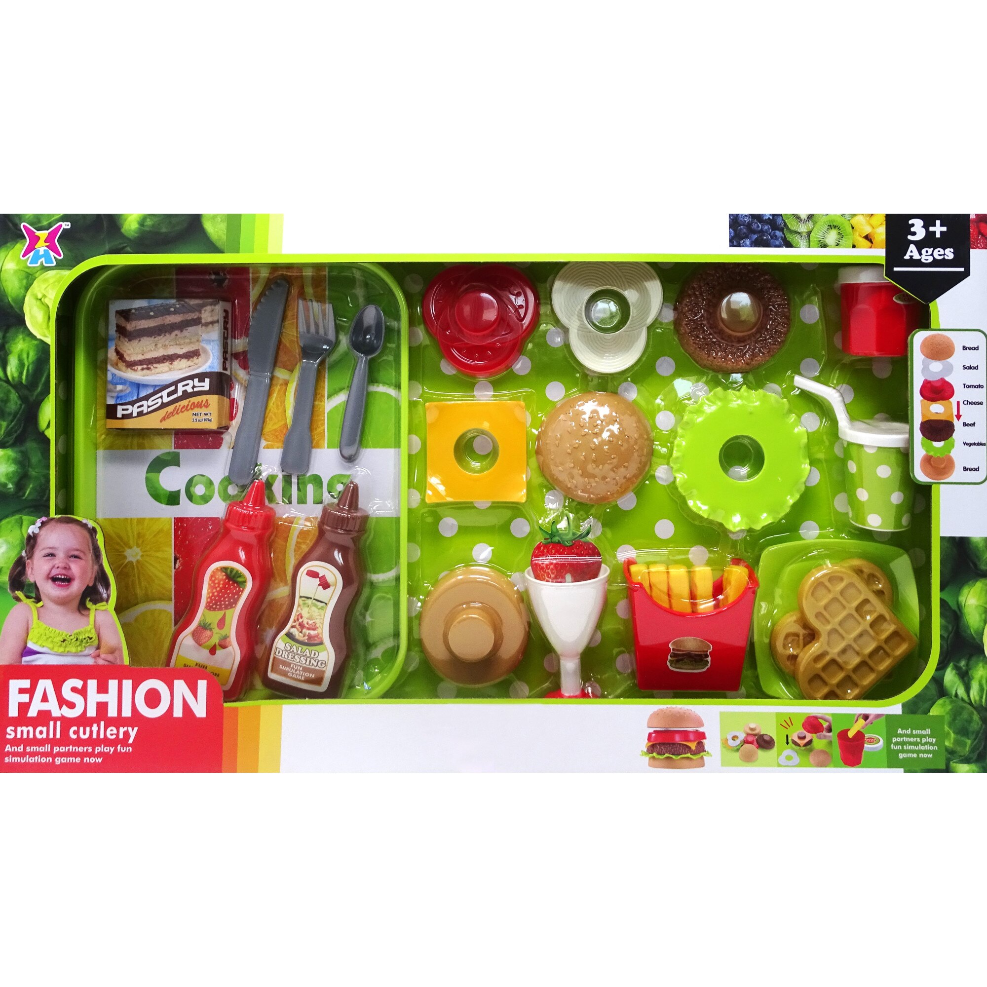 Set de gatit pentru copii, 20 de piese, Multicolor