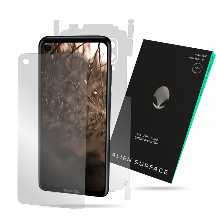 Alien Surface, Motorola One Vision, képernyővédő fólia, hátsó, oldal