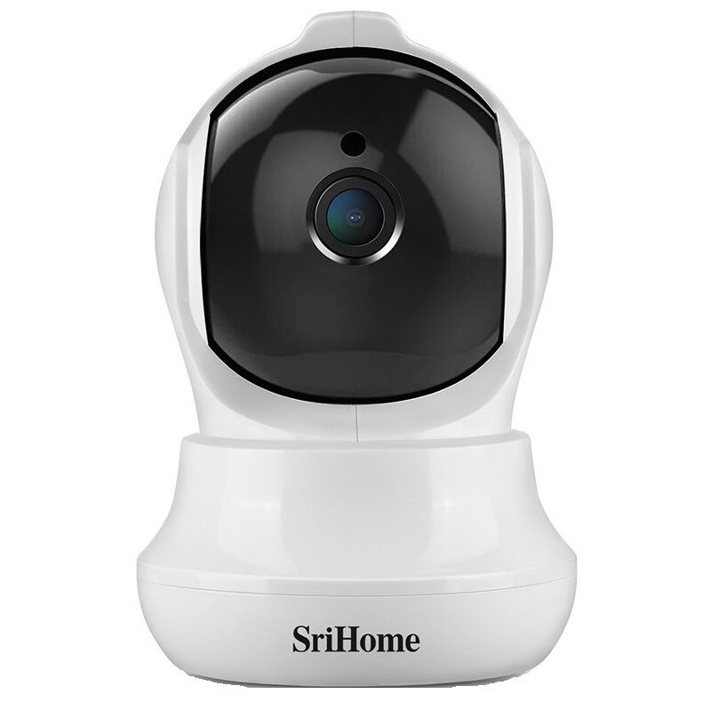 Set Baby Monitor Wireless Sricam™ SH020 Plus SriHome, FullHD 2MP, Monitorizare Video Audio Bebelusi , Auto Tracking, Vedere Nocturna, Audio-Video, Sunet bidirectional, Rotire automata, rezolutie 1920*1080, senzor miscare, alb + sticker 