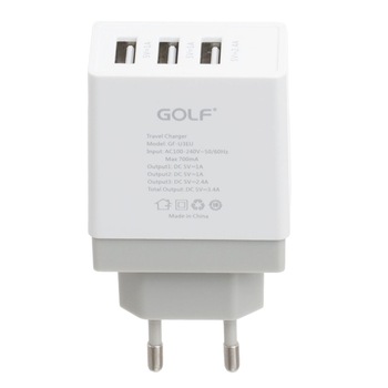 Incarcator retea Golf GF-U3 EU, 3 x USB, max. 3.4A, gri+alb universal Incarcator retea Golf GF-U3 EU, 3 x USB, max. 3.4A, gri+alb universal