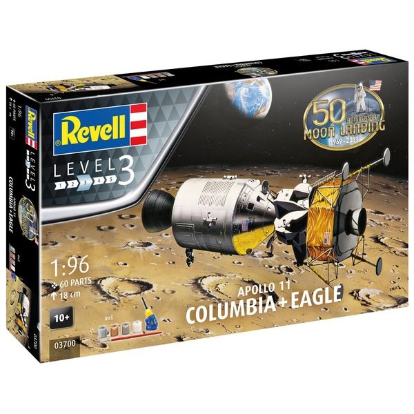 Macheta aeromodele Revell Apollo 11 Columbia + Eagle cu accesorii 1:96 REV 03700