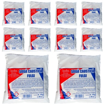 Pachet 10 x soda caustica fulgi , 1 kg Pachet 10 x soda caustica fulgi , 1 kg