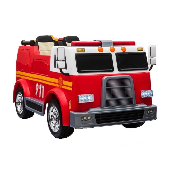 Masinuta electrica 2 locuri Camion de Pompieri, rosu