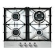 Plita incorporabila Samus PSG-64SX7, 4 arzatoare pe gaz, Aprindere electrica, Grilaj fonta, Inox