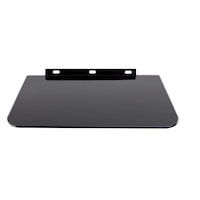 Suport din Sticla Securizata, Tip Raft pentru DVD Player, Laptop sau Receptor Satelit, 10Kg, 35x25cm, Model Q08, Negru