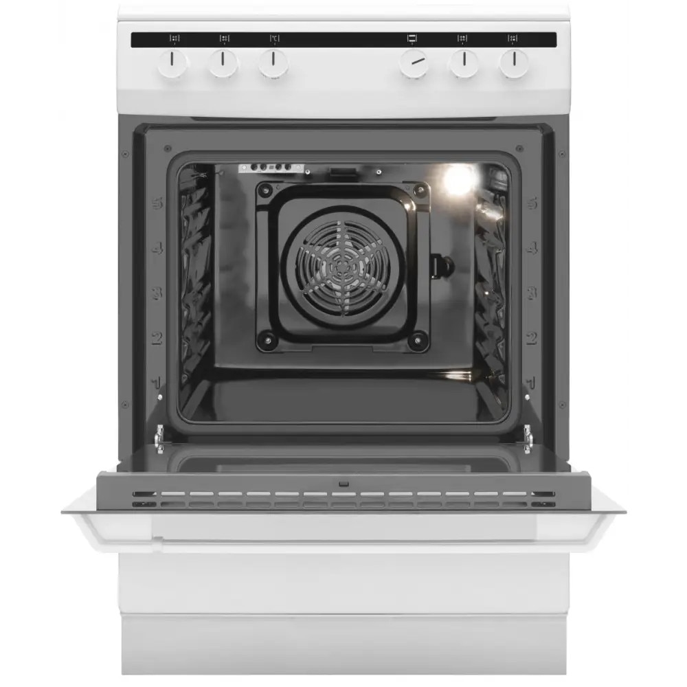 Aragaz electric Amica 6018Ce2.30Eh (W), clasa A, volum 65 l, 4 zone de incalzire, 8 functii cuptor, alb