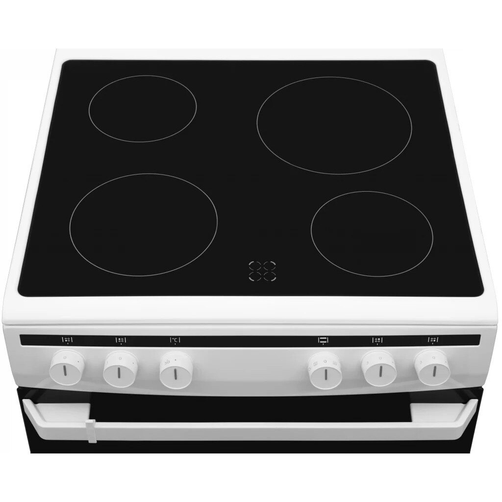 Aragaz electric Amica 6018Ce2.30Eh (W), clasa A, volum 65 l, 4 zone de incalzire, 8 functii cuptor, alb