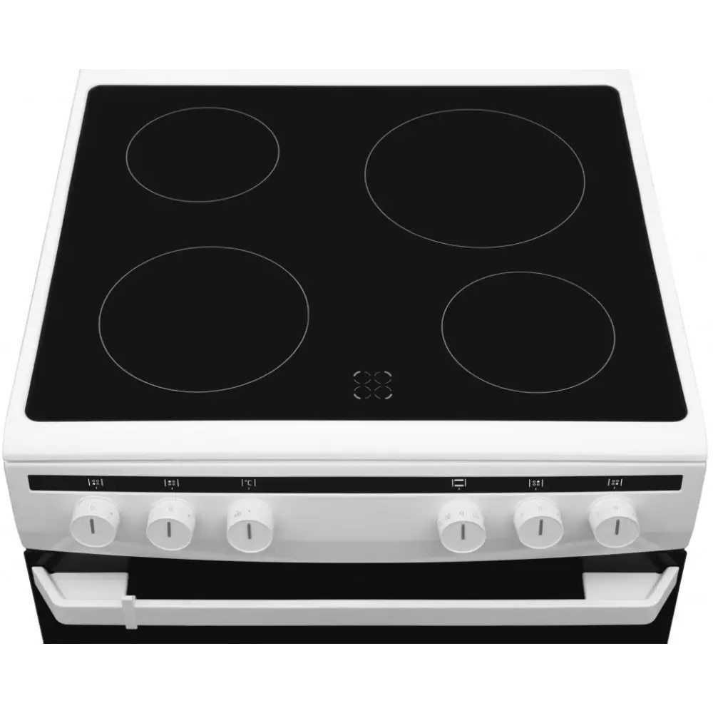 Aragaz electric Amica 6018Ce2.30Eh (W), clasa A, volum 65 l, 4 zone de incalzire, 8 functii cuptor, alb