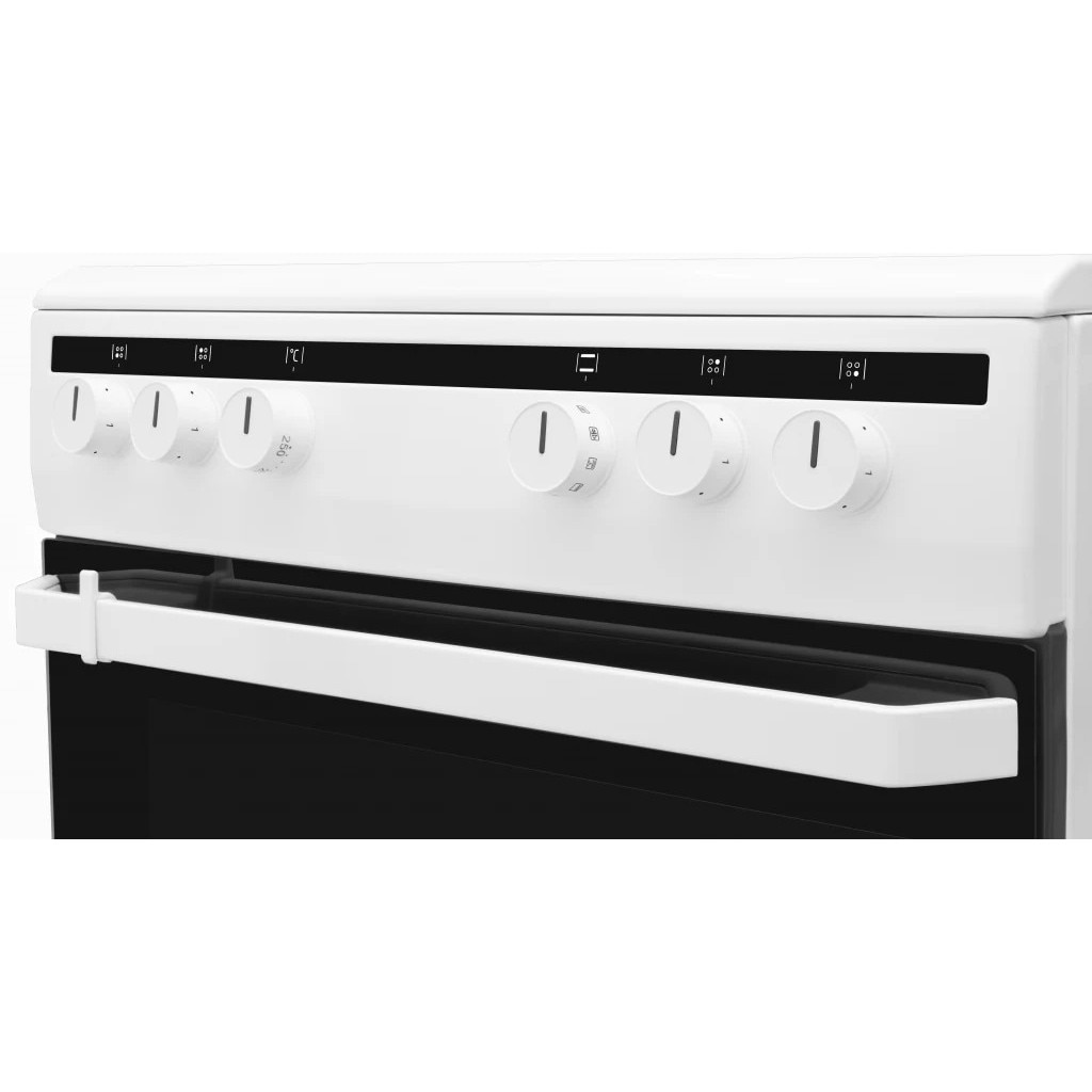 Aragaz electric Amica 6018Ce2.30Eh (W), clasa A, volum 65 l, 4 zone de incalzire, 8 functii cuptor, alb