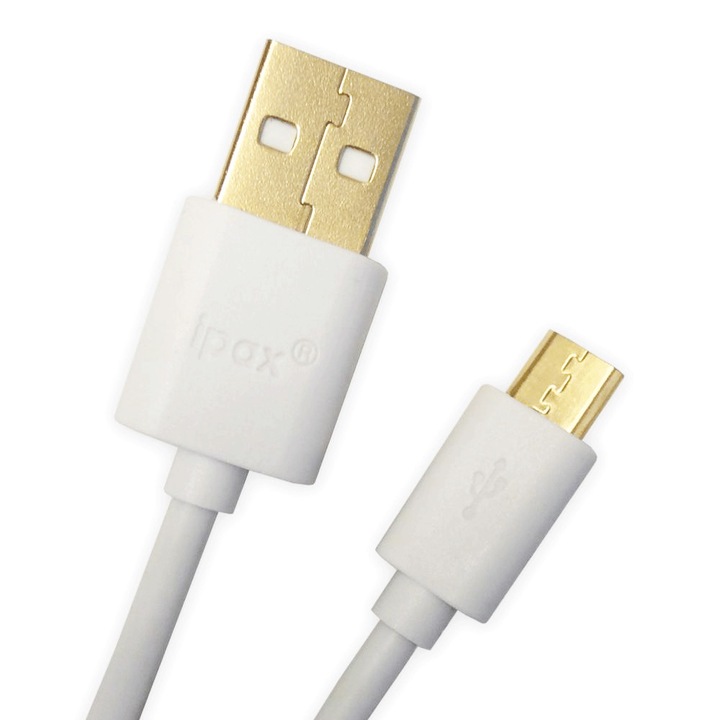 Кабел USB VIPCASE Micro USB, 2 метра, Бял