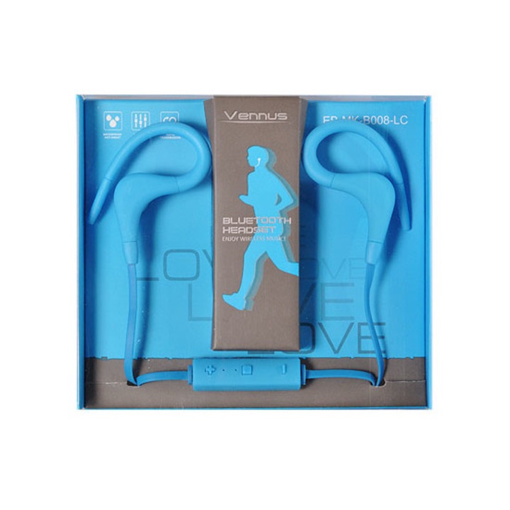 VENNUS sport Bluetooth vízálló sztereó fülhallgató kék