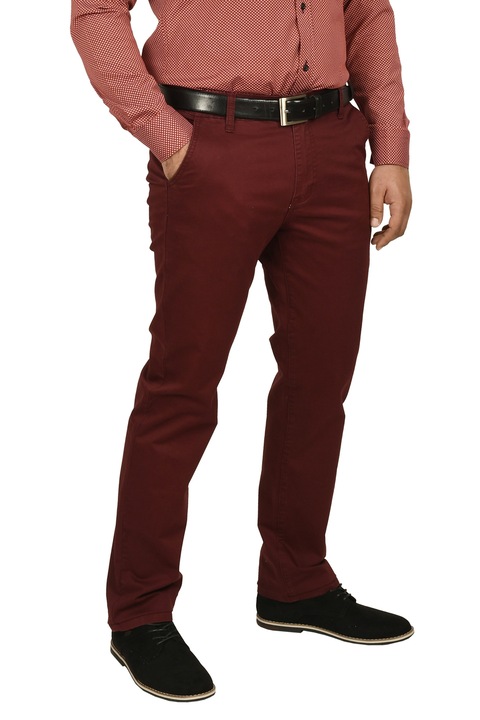 Pantaloni cu buzunare oblice, Realize, Visiniu