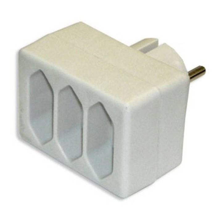 Разклонител за контакт, 3-ка, Без кабел, Бял, 220VAC, 2,5A, 550W