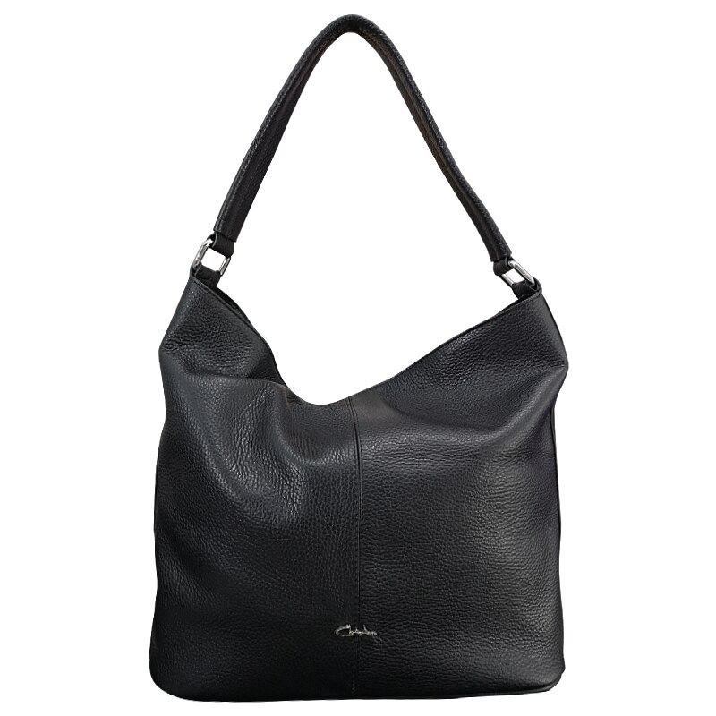 Geanta din piele naturala -Florina Black Code Soft leather, negru