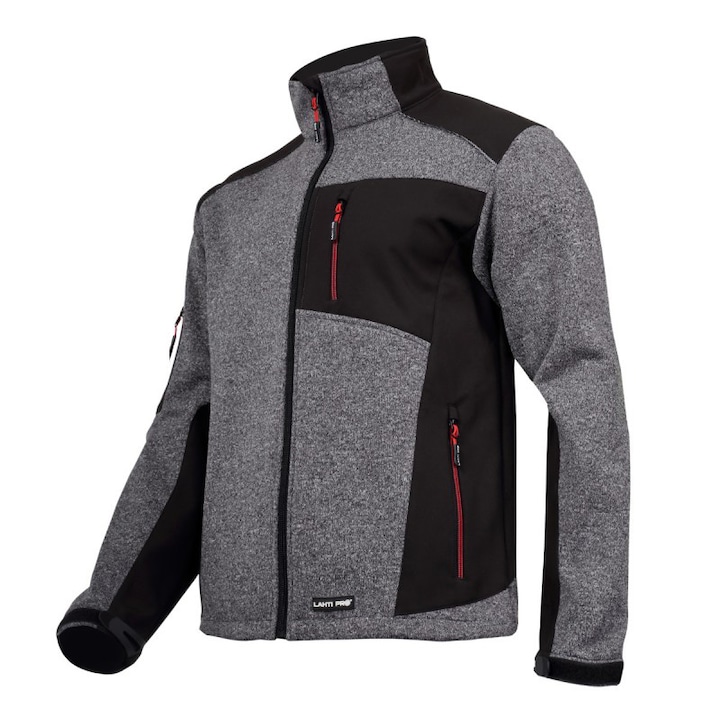 Яке тип пуловер LAHTI.PRO, Отразяващи елементи, Водоустойчив, 4 джоба, Сив/Черен, Размер XL
