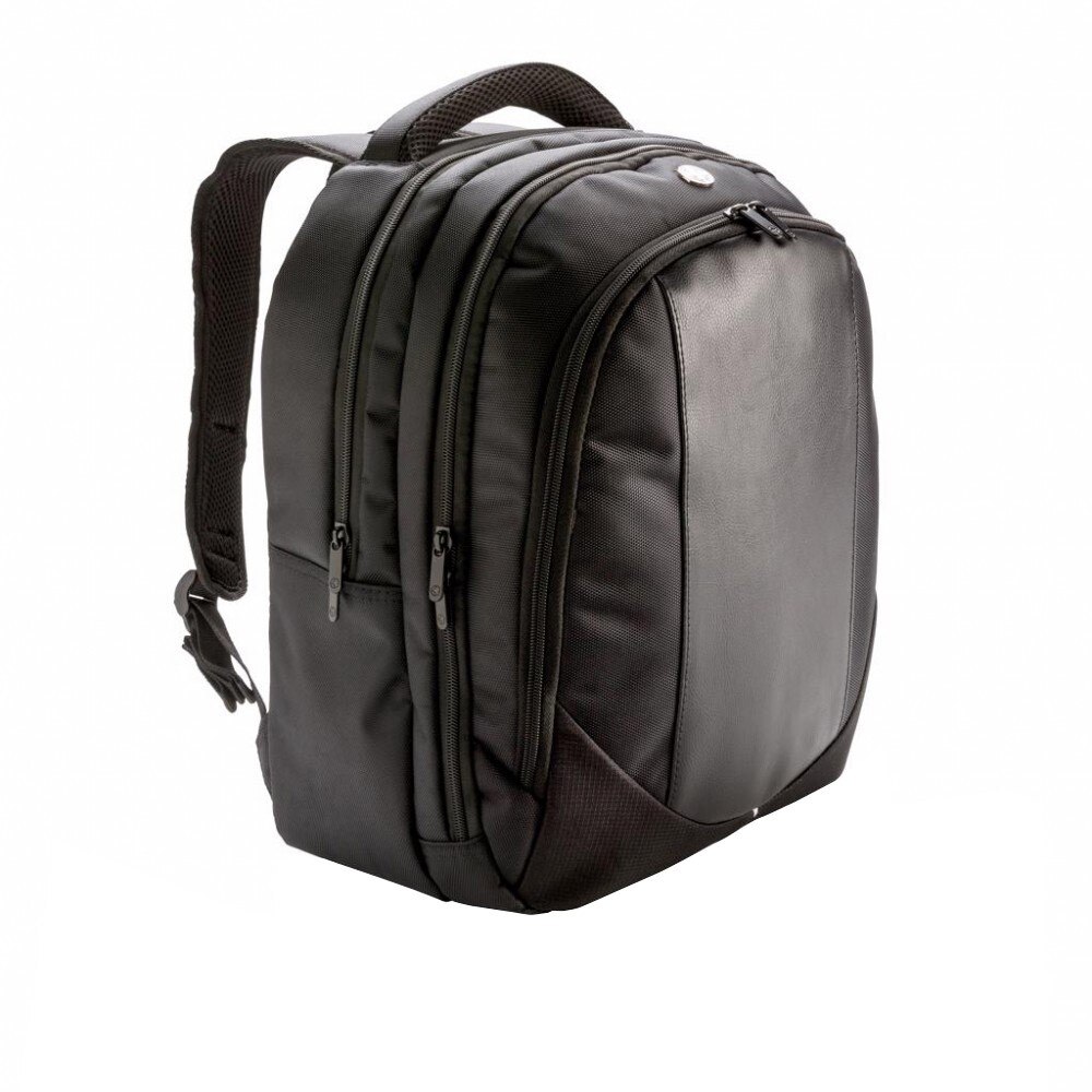 Rucsac Laptop captusit cu compartimete aditionale, Swiss Peak by AleXer, LP, poliester, pu, negru, breloc inclus