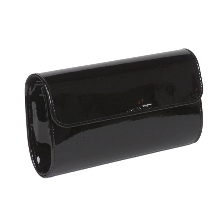 Plic negru din piele lacuita model 07, magazinuldegenti