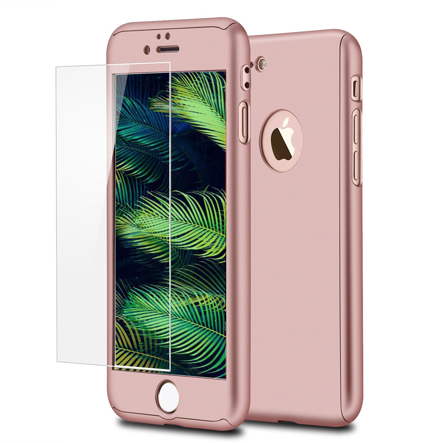 Husa Apple iPhone 8 Flippy Full Cover 360 Roz Auriu Folie de protectie