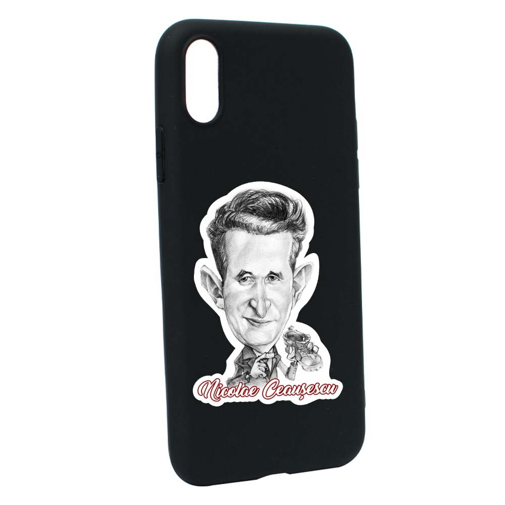 Husa de protectie Ceausescu pentru Apple iPhone XS Max, rezistenta la uzura, anti-alunecare, din silicon Premium, B222