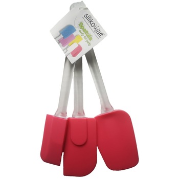 Set spatula din silicon, 3 bucati, Roz, Silikomart Set spatula din silicon, 3 bucati, Roz, Silikomart