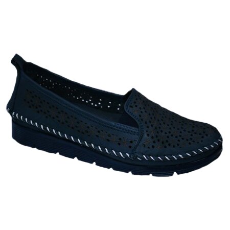 Balerin cu perforati pe toata suprafata,D&J Exclussive, Bleumarin