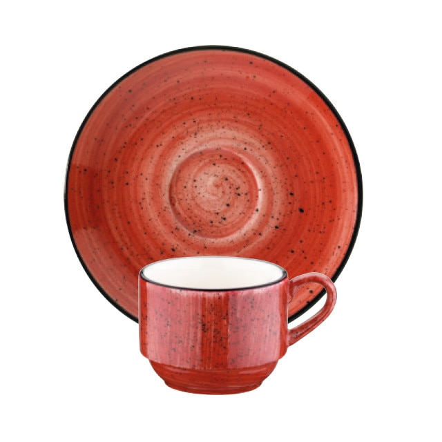 Ceasca si farfurioara din portelan AURA PASSION 80cc APS GRM 02KFT