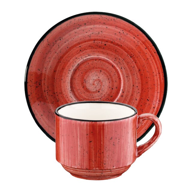 Ceasca si farfurioara din portelan AURA PASSION 210cc APS GRM 01CFT