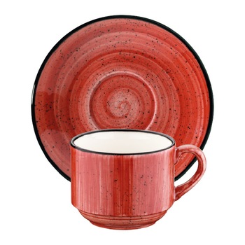 Ceasca si farfurioara din portelan AURA PASSION 210cc APS GRM 01CFT Ceasca si farfurioara din portelan AURA PASSION 210cc APS GRM 01CFT